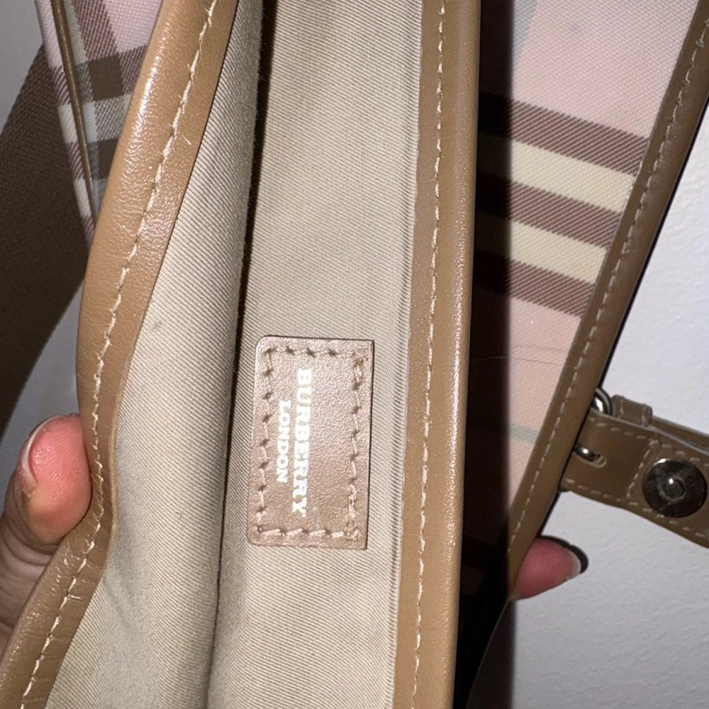 Burberry Pink, Tan and Cream Plaid Bag - Picture 3 of 5